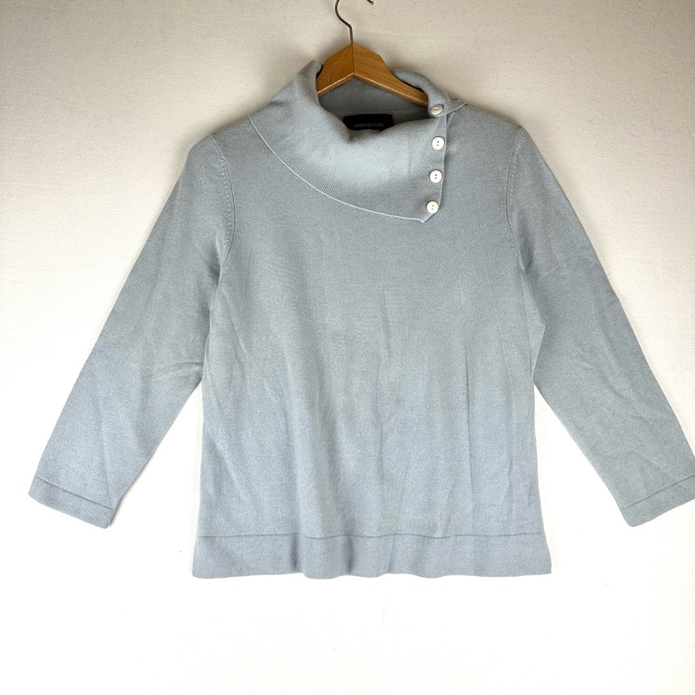 Jones New York‎ Cashmere Side Button Shawl Collar Quiet Luxury Office